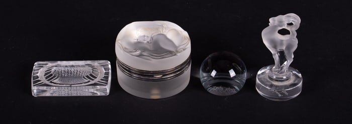 Four Lalique Crystal Objects
