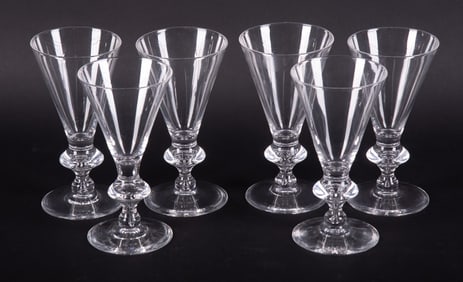 Six Steuben Crystal Water Goblets, #7737