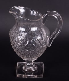 An Antique Cut Crystal Wine Ewer