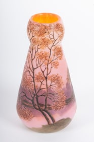 A French Legras & Cie Enameled Cameo Glass Vase