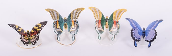 Four German Rosenthal Porcelain Butterflies