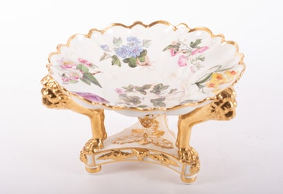 An Antique English Crown Derby Porcelain Center Bowl