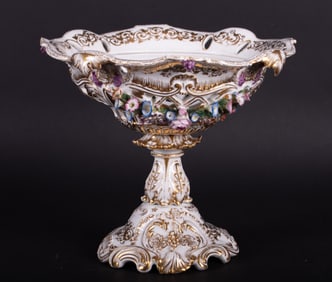 An Antique Continental Porcelain Center Bowl