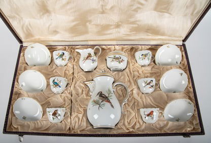 A Meissen Ornithological Tea Service In Original Box