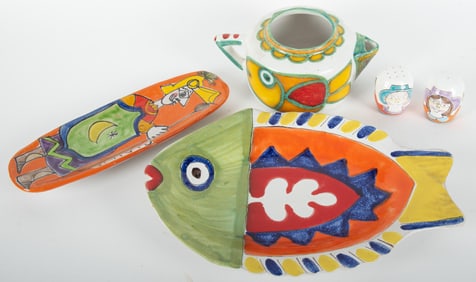 Collection of Desimone Italy Pottery including Fish Serving Dish
