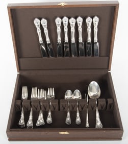 A Sterling Silver Flatware Service for 8, Chateau Rose by Alvin