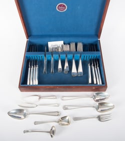 A Sterling Silver Flatware Service for 8, Etruscan by Gorham