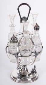 Victorian Style Figural Spinning Cruet Set