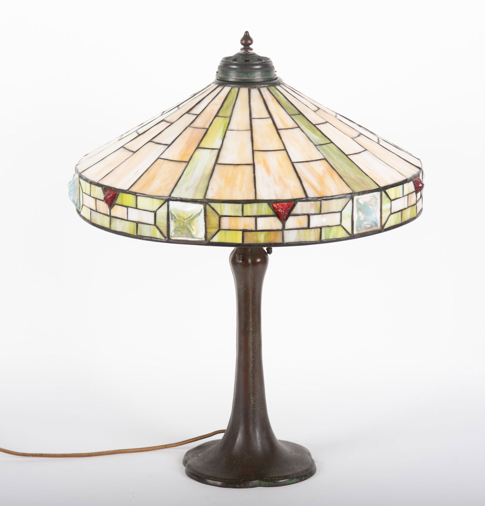 Antique Wilkinson Leaded Glass Table Lamp (1 of 6)