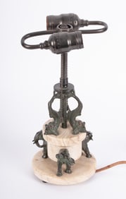 A Vintage Marble and Bronzed Metal Table Lamp