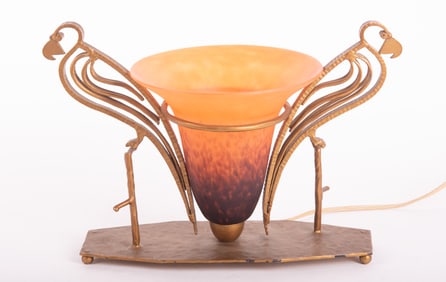 A French Schneider Art Glass Table Lamp