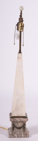 Neoclassical Marble Obelisk Lamp by Grand Tour