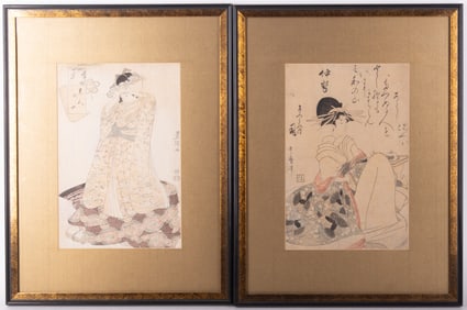 Utagawa Toyokuni and Kitagawa Utamaro, Japanese (1769-1825), (- 1806), Two Woodblock Prints,