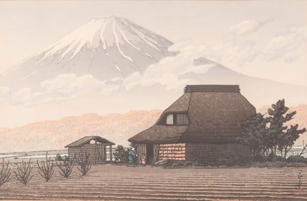 Kawase Hasui, Japanese (1883-1957), Fuji Scene Narusawa in Autumn, color woodcut