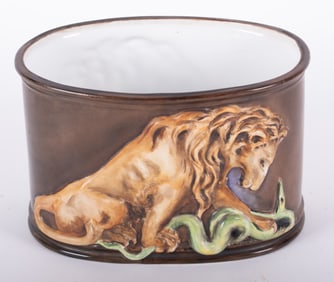 A Nippon Noritake Blow-Out Lion Jardiniere