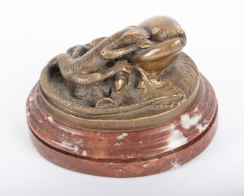 Salamander Bronze 'La Soif' After Jean Goujon