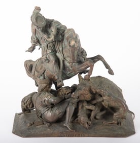 A Bronze Sculpture of King Francis Hunting Boar, after Gechter