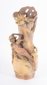 Art Nouveau Figural Vase in the Style of Royal Dux Bohemia