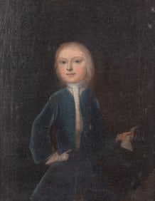 Circle of Duyckinck Family of Portraitists, Portrait of a Young Man in a Blue Velvet Waistcoat,