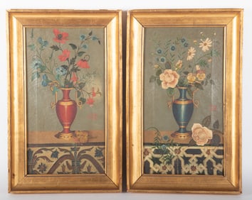 F. Rojas, Spain Late 19th Century, A Pair of Floral Still Life Paintings, oil paintings on canvas