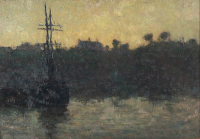 James Bolivar Manson, England (1879-1945), Square Rigged Sailing Vessel against a Quay, circa 1906,