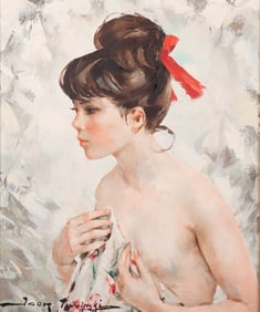 Igor Talwinsky, Poland (1907-1983), The Red Ribbon, oil on canvas