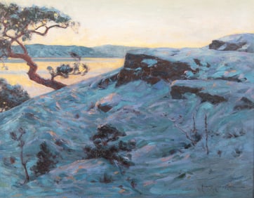 Svend R. Svendsen, Illinois/Norway (1864-1945), Coastal View, oil on canvas