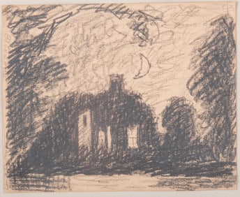 Oscar Florianus Bluemner, Massachusetts, New York / Germany 1867-1938, Cottage Under Crescent Moon,