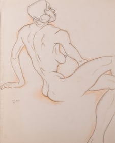 Hilda Altschule, NY, Russian 1900-1983, Nude FIgure, mixed media