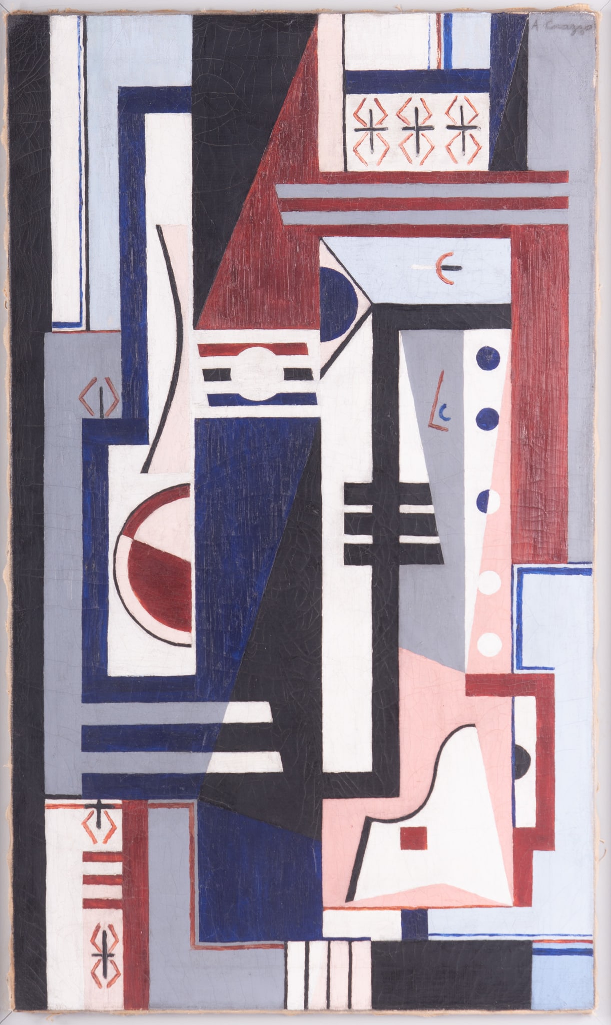 Alexander Corazzo, Illinois (1908-1971), Abstraction, circa 1940, oil on canvas (1 of 5)