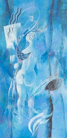 Stella Perlmutter, St. Louis (1911-1993), Female Nude Figures, oil on canvas