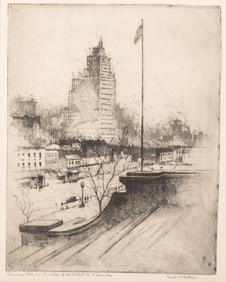 Gustav Frederick Goetsch, Missouri (1877-1969), Telephone Building Construction & Old Market Street,