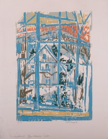 Werner Drewes, American/German (1899-1985), Winter Morning, 1964, color woodcut, ed. 17/XV