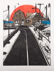 Elizabeth Ann Cavanagh Cohen, Missouri (1924-2016), Shoreline U.S.A. No. 2, 1972, woodcut, ed. 11/45