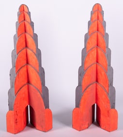 James Nickel, American 20th Century, Untitled, painted plywood in two parts