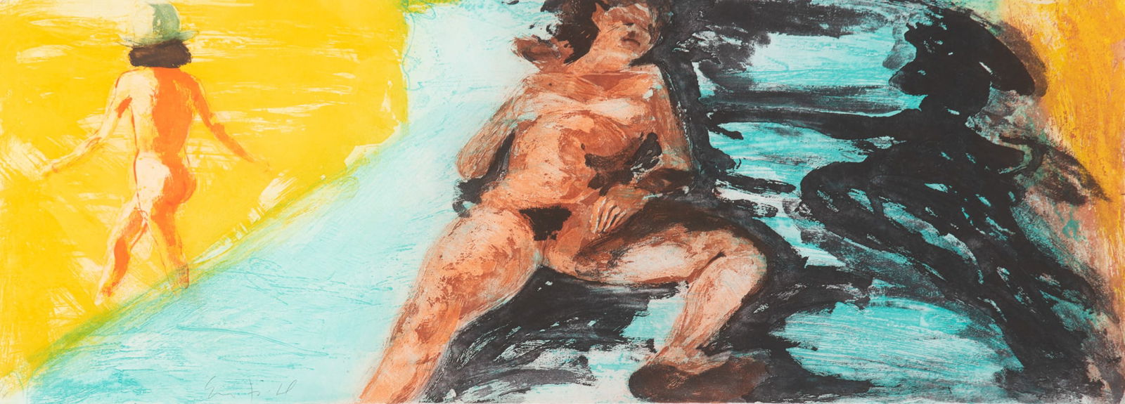 Eric Fischl, American (b. 1948), Untitled, from Floating Islands, 1985, aquatint and drypoint, ed.: Eric FischlAmerican, (b. 1948)Untitled, from Floating Islands, 1985aquatint and drypoint, ed. I/Xsigned, dated, and numbered in pencil, unframed.11 1/2 x 31 3/4 inches