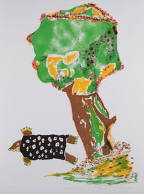 Benny Andrews, American 1930-2006, Turtle Dove, 1980, lithograph, ed. 45/275