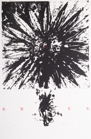Liu Jian, Chinese 20th Century, Sunflowers - Adagio, and Allegro, 1998, two screenprints, ed.