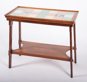 Danish Modern Tile Top Sofa Table or Server, Circa 1950-1970
