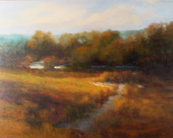 Tricia Berg, Colorado (b. 1952), Entrance to Fall, oil on masonite