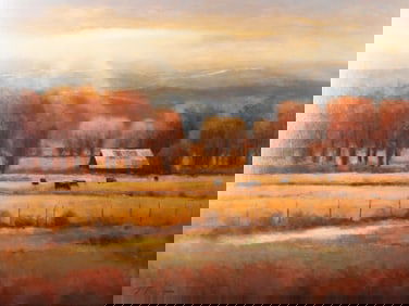Perry Brown, American 20th Century, Guardian, oil on masonite