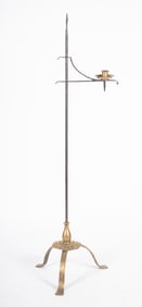 Hand Wrought Iron with Hand Chased Brasswork Candlestand, Circa 1900-1910