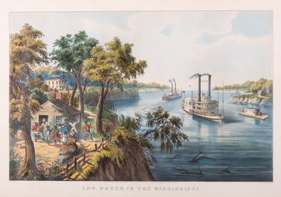 Currier & Ives (Publishers), Low Water in the Mississippi, 1868 (G. 4149)