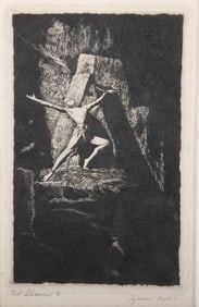 Lyman Byxbe, American (1886-1980), Ted Shawn 2, etching with drypoint