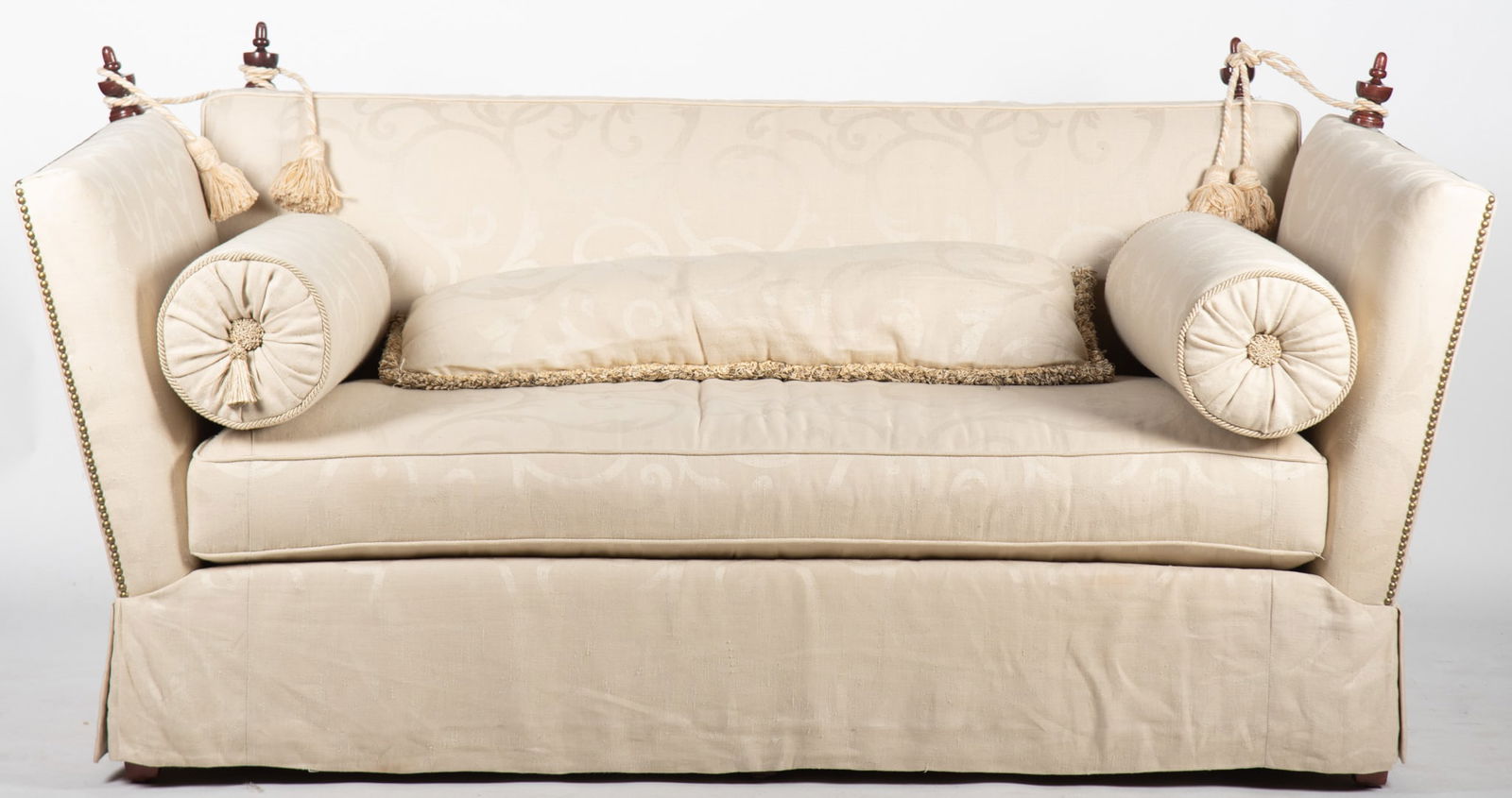 Knole Style Sofa by Southwood Furniture Covered in Osborne & Little Linen Damask (1 of 4)