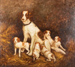 Maitland Smith Oil Painting of Dogs