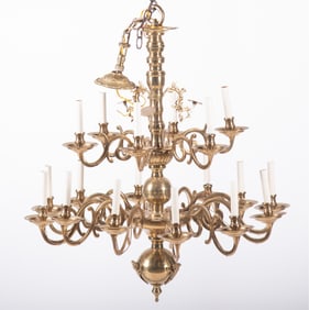 20th Century Brass Chandelier