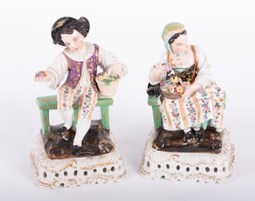 A Pair of Jacob Petit Porcelain Figures