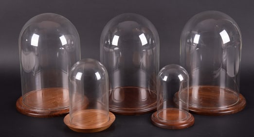A Collection of Five Glass Domes