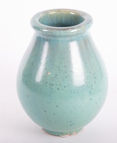 Vintage Blue Pop Glaze Vase 20th Century, American